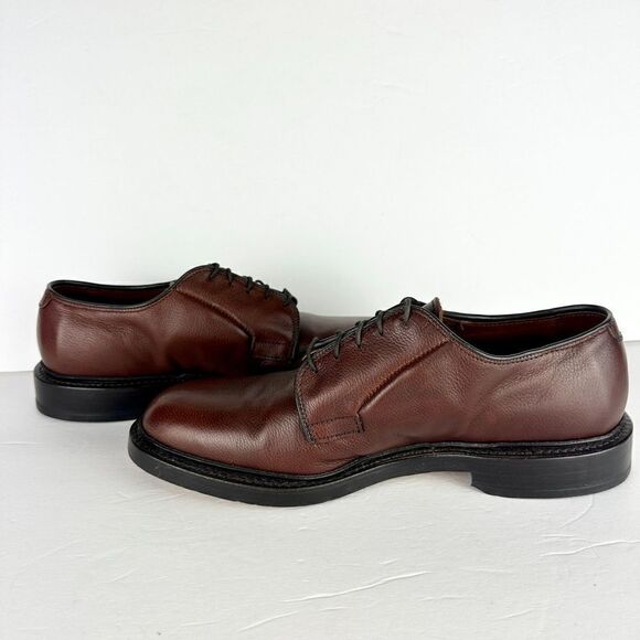 Allen Edmonds Leeds Plain Toe Blucher Leather Derby Dress Shoe Size 6.5 D Brown - Picture 3 of 9